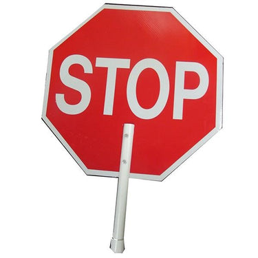 Stop/Slow Plastic Traffic Paddle, Non-Reflective, 12